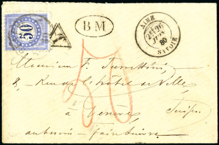 FRANKREICH: 1880 Kleinformatiges unfrankiertes Kuvert