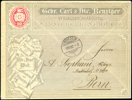 1877 10C anilinrot, Umschlag KZ Taube