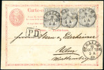 1873 5C karmin und Zusatzfrankatur Sitzende Helvetia