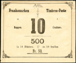 1881 Vier "Frankomarken" Kuvert