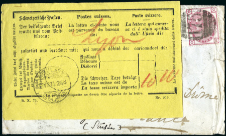 Stamp of Switzerland / Schweiz » Nachportomarken (Auslandsbriefe) GROSSBRITANNIEN - FRANKREICH