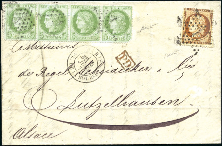 Stamp of France 1875 Lettre de Paris 05.07.75 pour l'Alsace