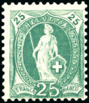 1882-93 25C bläulichgrün, gezähnt 11 3/4