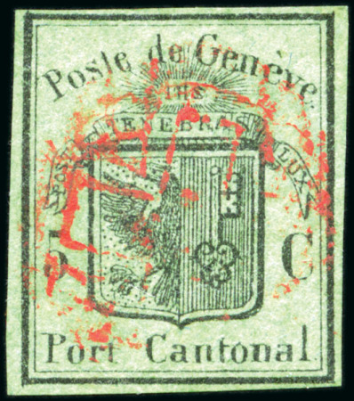 Stamp of Switzerland / Schweiz » Kantonalmarken » Genf Grosser Adler dunkelgrün