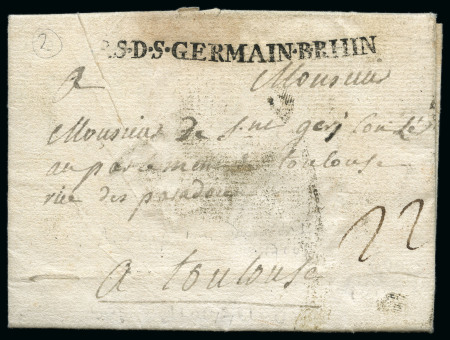 Stamp of France 1760 Lettre écrite "Au Camp sous Düsseldorf"
