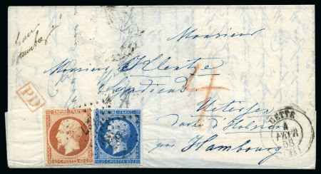 Stamp of France 1858-60, Trois lettres avec Empire ND