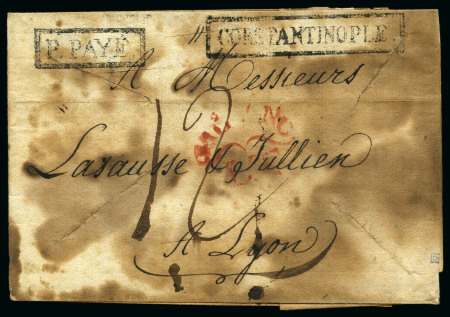 Stamp of Palestine and Holy Land » Palestine French Levant Offices CONSTANTINOPLE Lettre datée de Smyrne 22 décembre