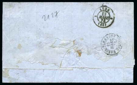 Stamp of Palestine and Holy Land » Palestine French Levant Offices CONSTANTINOPLE Lettre pour Lyon