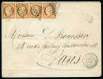 Stamp of Palestine and Holy Land » Palestine French Levant Offices CONSTANTINOPLE Lettre en double port