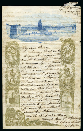 Stamp of Switzerland / Schweiz » Vorphilatelie 1841 (19. Mai) Farbiger Einblattbrief aus Genf