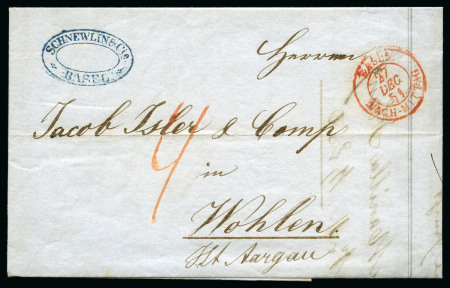 Stamp of Switzerland / Schweiz » Vorphilatelie 1851 (27 Dez.) Brief ohne Marke