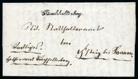 1841 Amtsfaltbrief mit Kursivschrift-Langstempel