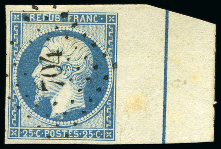 Stamp of France 1852 25c Présidence avec filet d'encadrement