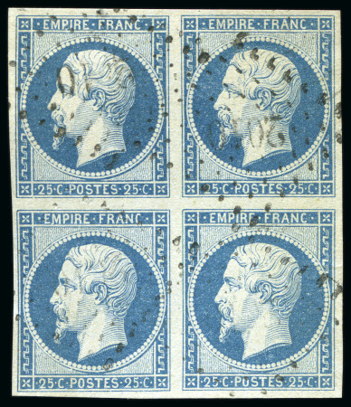 Stamp of France 25c Empire non dentelé en bloc de 4 oblitéré PC201