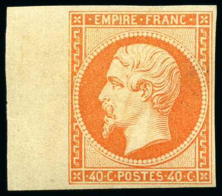Stamp of France 40c Empire non dentelé avec bord de feuille