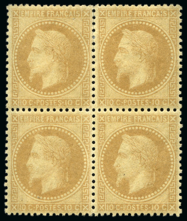 Stamp of France 10c Empire lauré, en bloc de 4