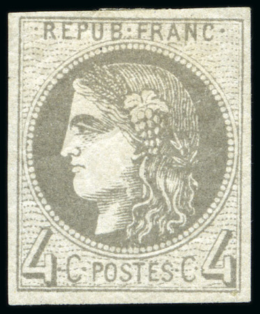 1870 Bordeaux 4c gris noir, neuf avec gomme