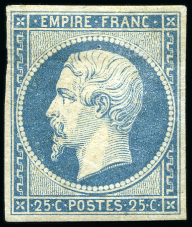 Stamp of France 25c Empire non dentelé avec variété "anneau-lune"