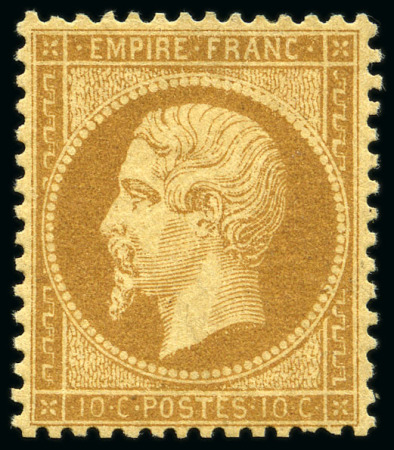 Stamp of France 1862 10c Empire dentelé, bien centré, neuf