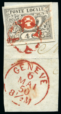 Stamp of Switzerland / Schweiz » "Waadt", "Neuenburg", "Winterthur" Waadt 4C mit Genfer Rosette AW Nr. 3
