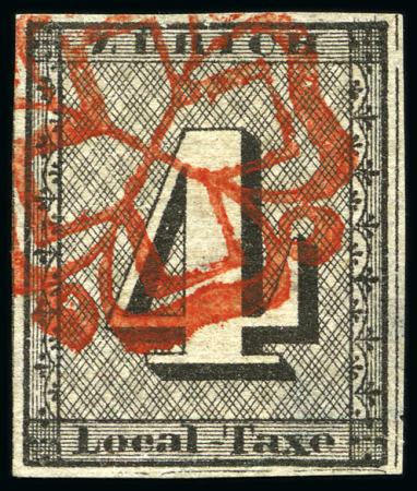 Stamp of Switzerland / Schweiz » Kantonalmarken » Zürich 4Rp (Type V), waagrechte Untergrundlinien