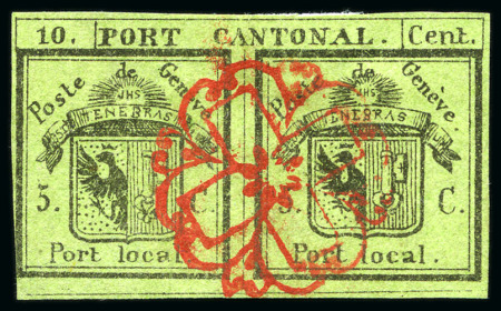 Stamp of Switzerland / Schweiz » Kantonalmarken » Genf Doppelgenf, farbfrisches und gut gerandetes Stück