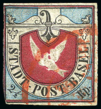 Stamp of Switzerland / Schweiz » Kantonalmarken » Basel Basler Taube, lebhaftblau, 1. Auflage