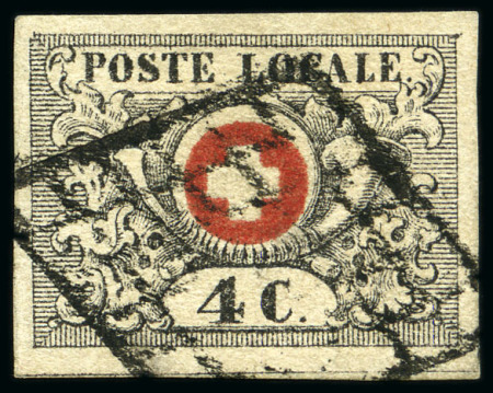 Stamp of Switzerland / Schweiz » "Waadt", "Neuenburg", "Winterthur" Waadt 4C mit deutlicher Genfer Gitterraute