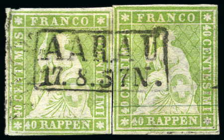 40Rp hellgrün, zwei Exemplare