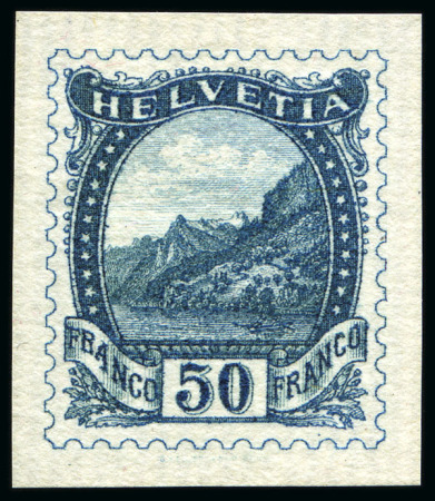 1901 "Rütli" 50C Essais, 6 Essais in versch. Farben