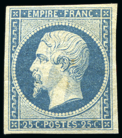 Stamp of France 25c Empire non dentelé, neuf avec gomme d'origine