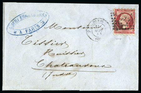 80c Empire avec PIQUAGE SUSSE sur lettre de Paris