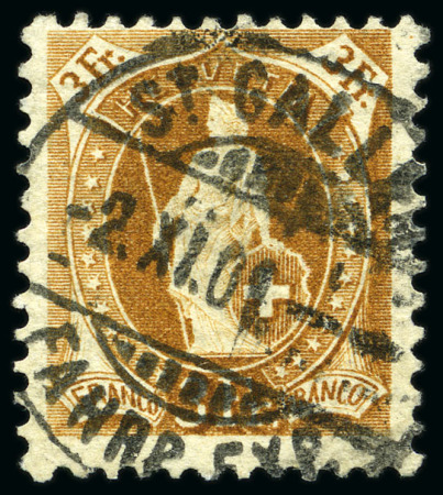1901-04 3Fr hellbraun, gezähnt 11 3/4