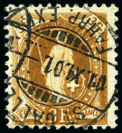 1901-04 3Fr hellbraun, Feld 58, Druckplatte Ia