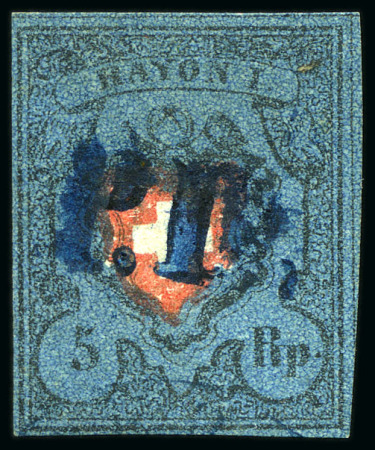 Type 3, marmorierter Blaudruck