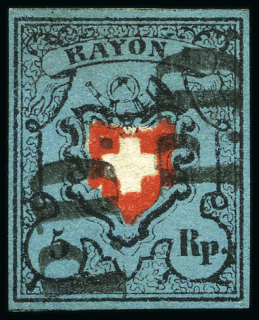 Stamp of Switzerland / Schweiz » Rayonmarken » Rayon I, dunkelblau ohne Kreuzeinfassung Sehr Reichhaltige Auswahl mit 110 Marken