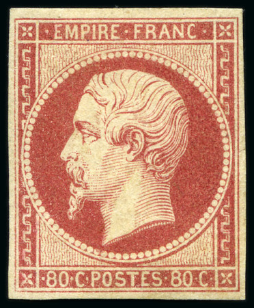 Stamp of France 80c Empire non dentelé, neuf avec gomme d'origine