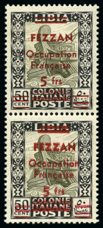 Stamp of Colonies françaises » Fezzan 1943 Variété DOUBLE SURCHARGE