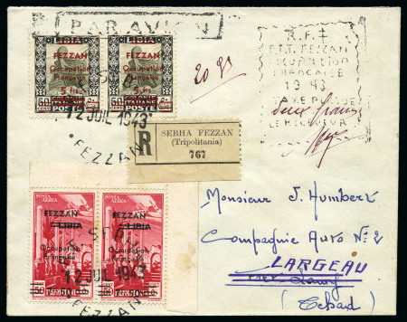 Stamp of Colonies françaises » Fezzan 1943 Deux lettres recommandés
