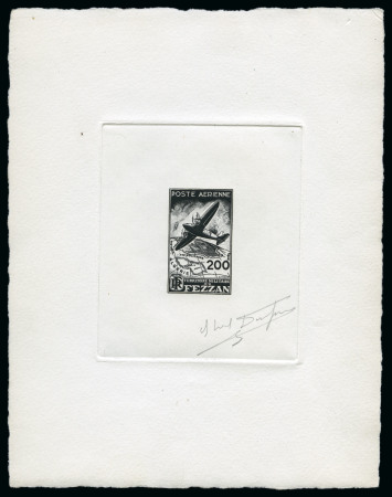 Stamp of Colonies françaises » Fezzan 1949-51, trois épreuves d'artiste signées