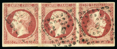 Stamp of France 80c rose Empire non dentelé TETE-BECHE