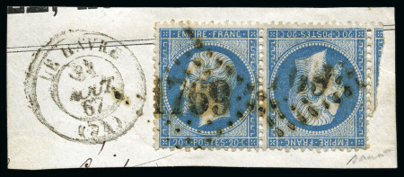 Stamp of France 20c Empire dentelé en paire TETE-BECHE