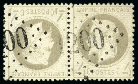 Stamp of France 4c Lauré en paire TETE-BECHE obl. GC 200