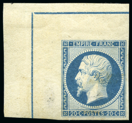 Stamp of France 20c Empire non dentelé en coin de feuille