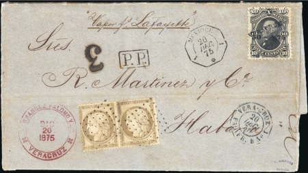 Stamp of Mexico Mixed Franking with France