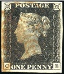 Stamp of Great Britain » 1840 1d Black and 1d Red plates 1a to 11 1840 1d Black pl.1b selection of 5, all with four 