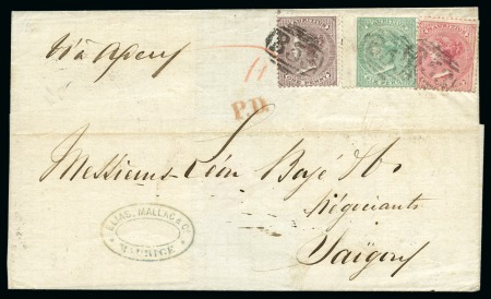 Stamp of Mauritius 1868 Cover to Saigon