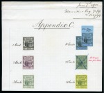 1900-05 Arms issue, De La Rue Appendix E sheets with imperforate colour trials