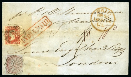 Stamp of Burma 1856 (Mar 30) Wrapper from Akyab to the UK with 18