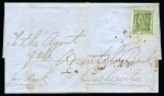 Stamp of Burma 1855 (May) Entire from Akyab to Calcutta with 1854